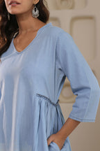 Denim Grace Dresses - Sky Blue