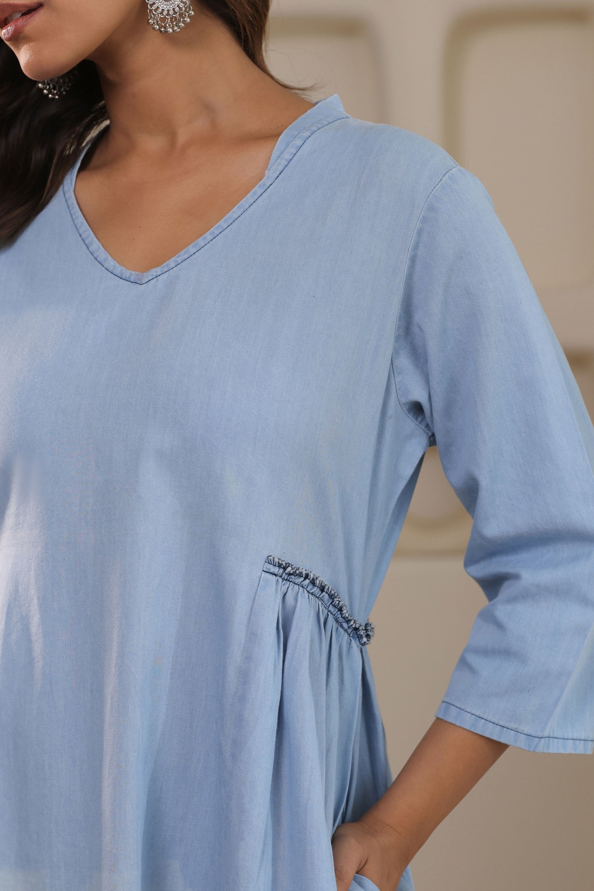 Denim Grace Dresses - Sky Blue