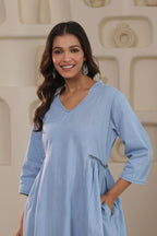 Denim Grace Dresses - Sky Blue