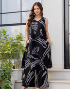 Heer Sleeveless Kurta Palazzo Set Black