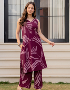 Heer Sleeveless Kurta Palazzo Set Maroon