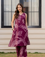 Heer Sleeveless Kurta Palazzo Set Maroon