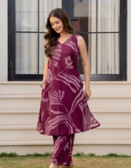 Heer Sleeveless Kurta Palazzo Set Maroon