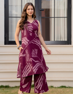 Heer Sleeveless Kurta Palazzo Set Maroon