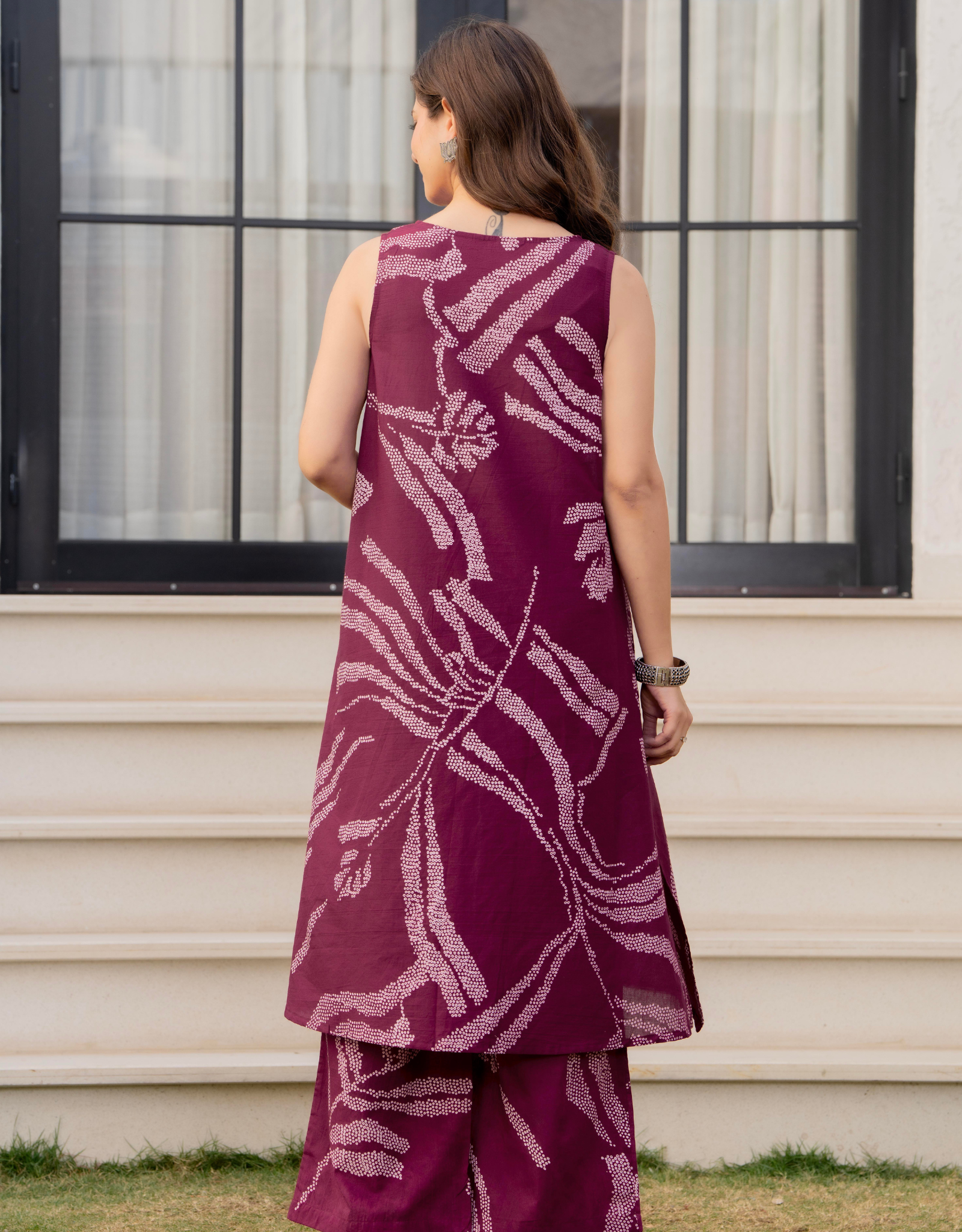Heer Sleeveless Kurta Palazzo Set Maroon