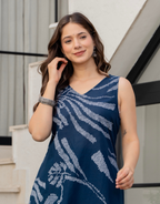Heer Sleeveless Kurta Palazzo Set Navy Blue