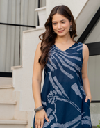 Heer Sleeveless Kurta Palazzo Set Navy Blue