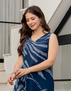 Heer Sleeveless Kurta Palazzo Set Navy Blue