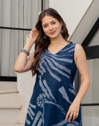 Heer Sleeveless Kurta Palazzo Set Navy Blue