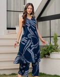 Heer Sleeveless Kurta Palazzo Set Navy Blue