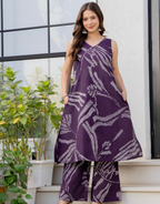 Heer Sleeveless Kurta Palazzo Set Purple