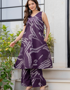 Heer Sleeveless Kurta Palazzo Set Purple