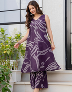 Heer Sleeveless Kurta Palazzo Set Purple