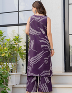 Heer Sleeveless Kurta Palazzo Set Purple