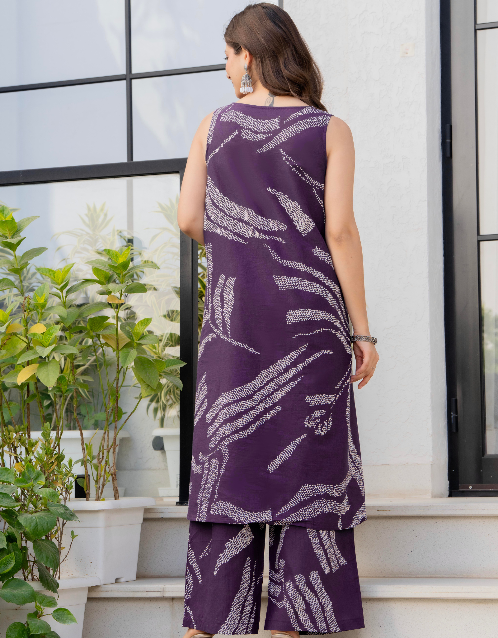 Heer Sleeveless Kurta Palazzo Set Purple