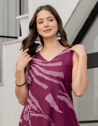 Heer Sleeveless Kurta With Plain Palazzo Set Maroon