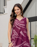 Heer Sleeveless Kurta With Plain Palazzo Set Maroon