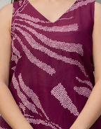 Heer Sleeveless Kurta With Plain Palazzo Set Maroon