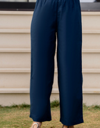 Heer Sleeveless Kurta With Plain Palazzo Set Navy Blue