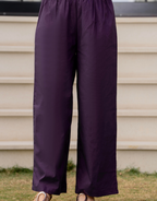 Heer Sleeveless Kurta With Plain Palazzo Set Purple
