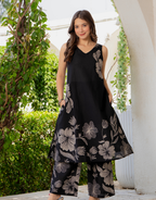 Gul-Bano Sleeveless Kurta Palazzo Set Black