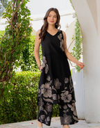 Gul-Bano Sleeveless Kurta Palazzo Set Black
