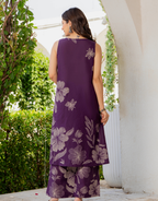 Gul-Bano Sleeveless Kurta Palazzo Set Purple