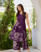 Gul-Bano Sleeveless Kurta Palazzo Set Purple