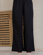 Gul-Bano Sleeveless Kurta With Plain Palazzo Set Black