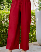 Gul-Bano Sleeveless Kurta With Plain Palazzo Set Maroon