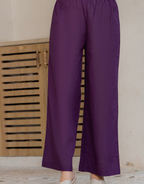 Gul-Bano Sleeveless Kurta With Plain Palazzo Set Purple