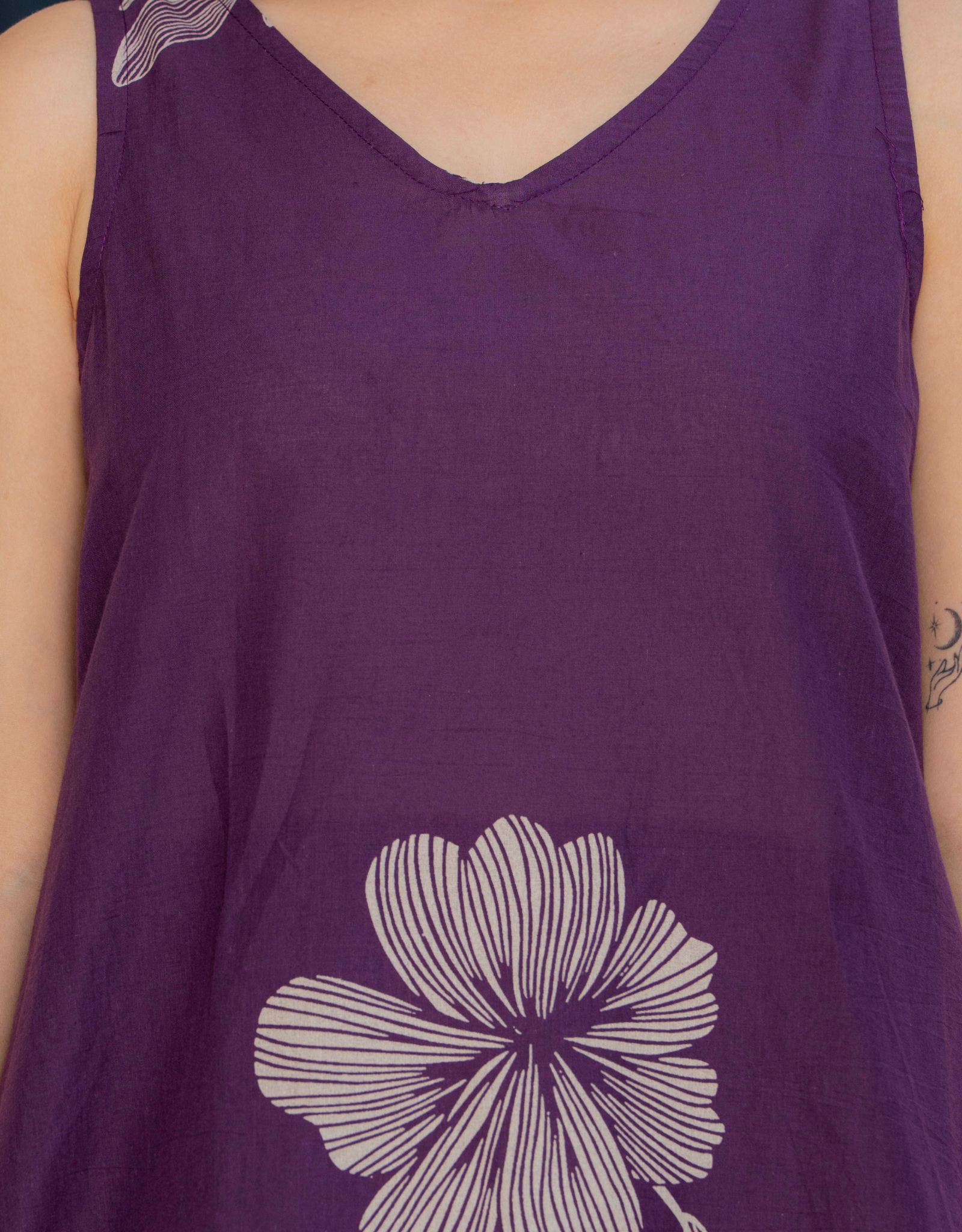 Gul-Bano Sleeveless Kurta With Plain Palazzo Set Purple